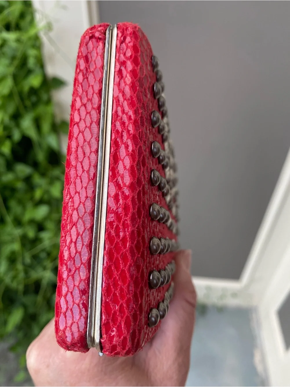 Nicole Lee Y2K Vintage Red Hot Studded clutch case